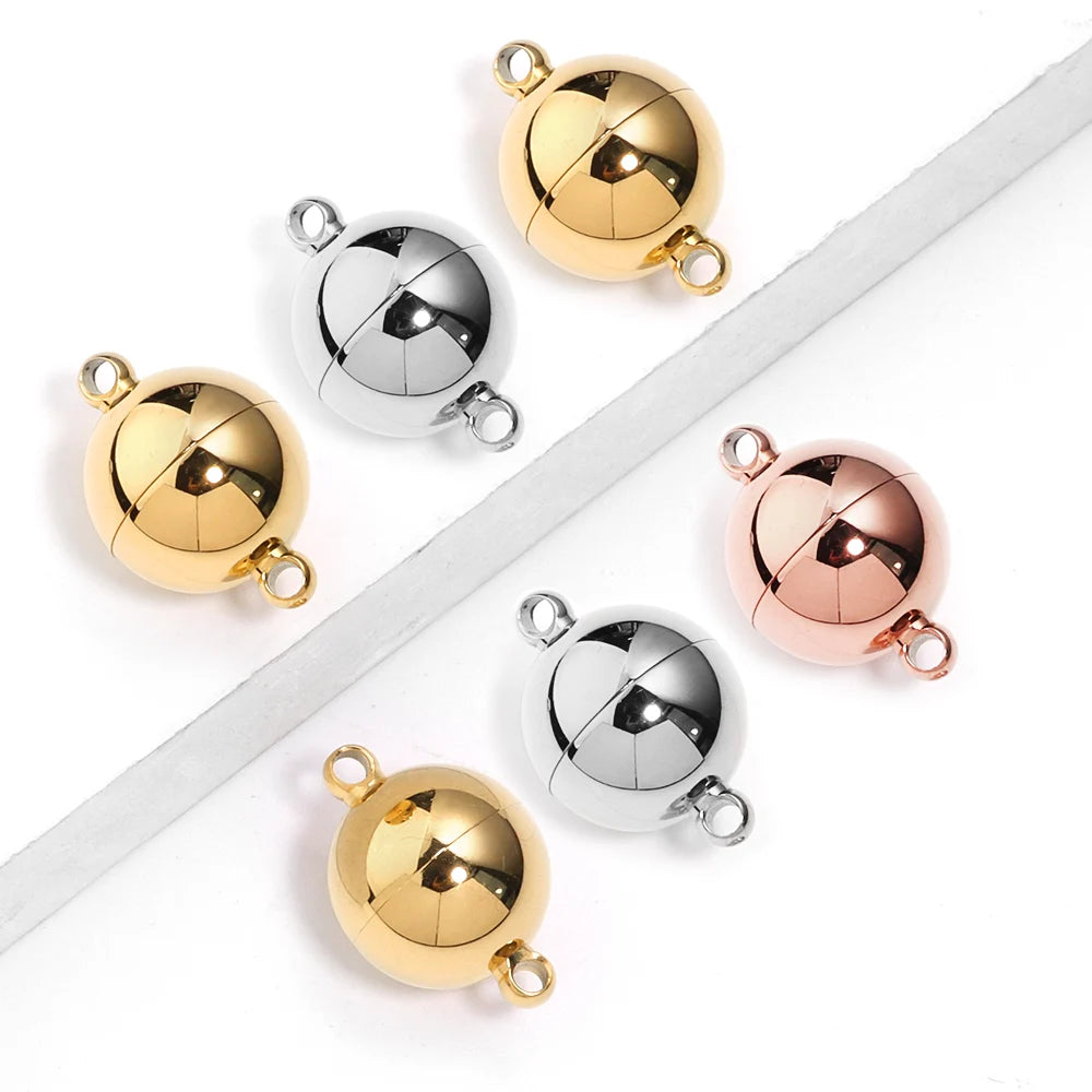 Round Stainless Steel Magnetic Clasps for DIY Jewelry – 2pcs Jewelry Clasp Findings PLUSH