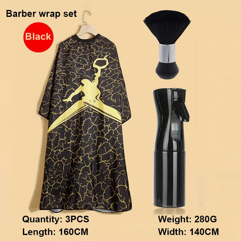 Professional Haircutting Kit – Cape, Apron & Neck Duster Brush Barber Haircutting Kit PLUSH W087-3pcs-A