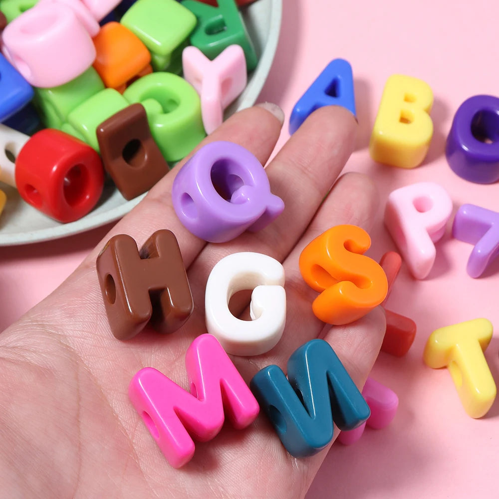 26pcs Alphabet Acrylic Letter Beads – DIY Jewelry & Keychain Acrylic Letter Beads PLUSH