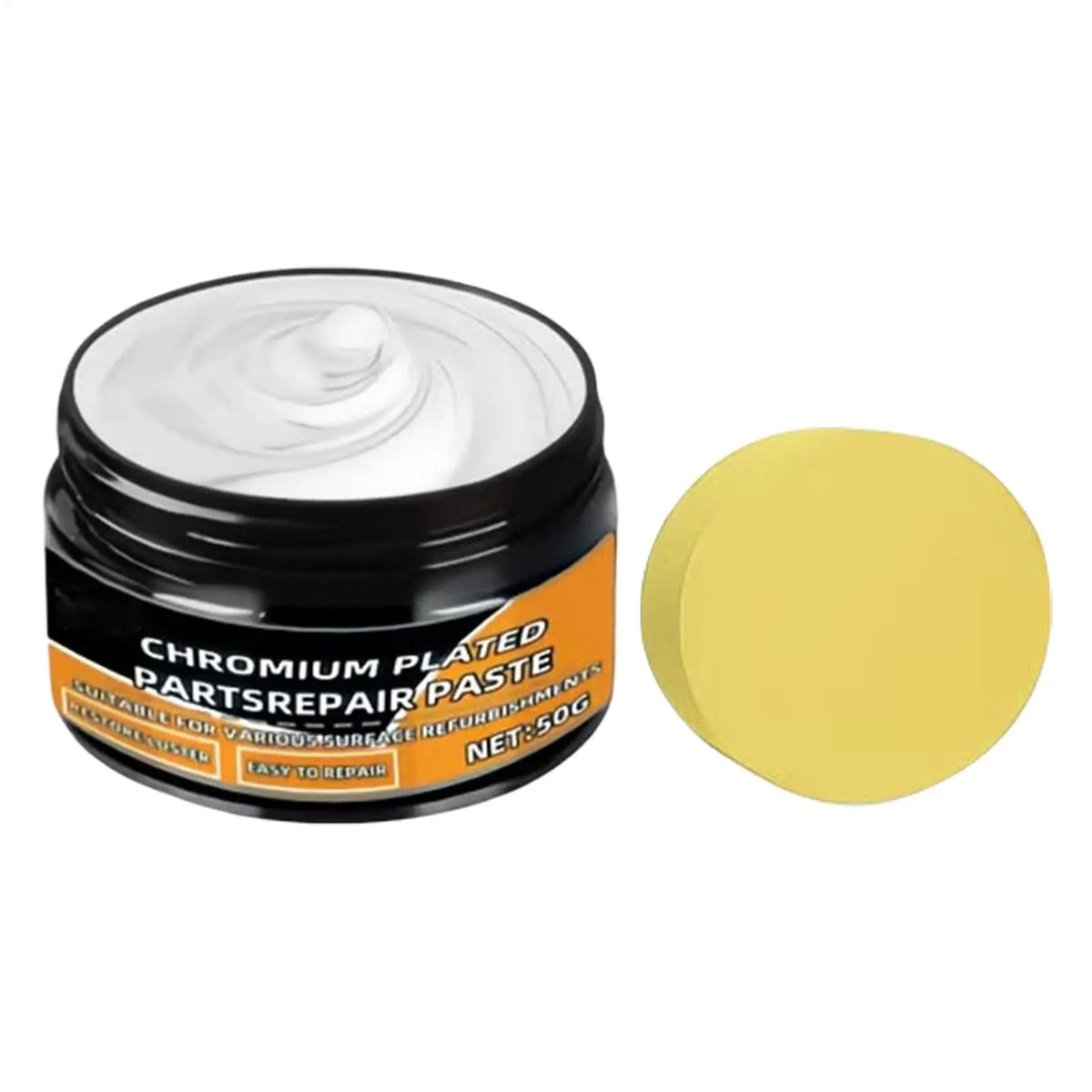 50g Chrome Polish Restoration Compound + Sponge | Car Metal Shine Chrome Polish Compound PLUSH