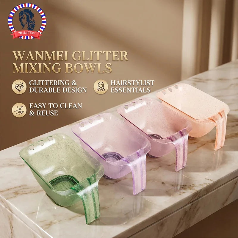 WANMEI Glitter Hair Color Mixing Bowl – Hairstylist Essential Hair Dye Mixing Bowl PLUSH