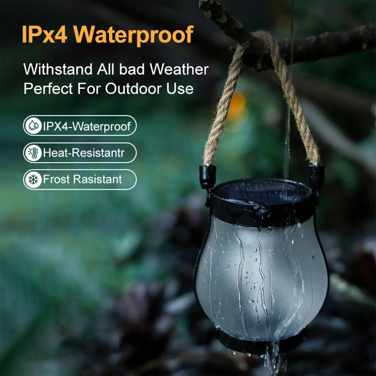 Solar Flame Lantern – Flickering LED Garden & Camping Light Solar Garden Lantern PLUSH