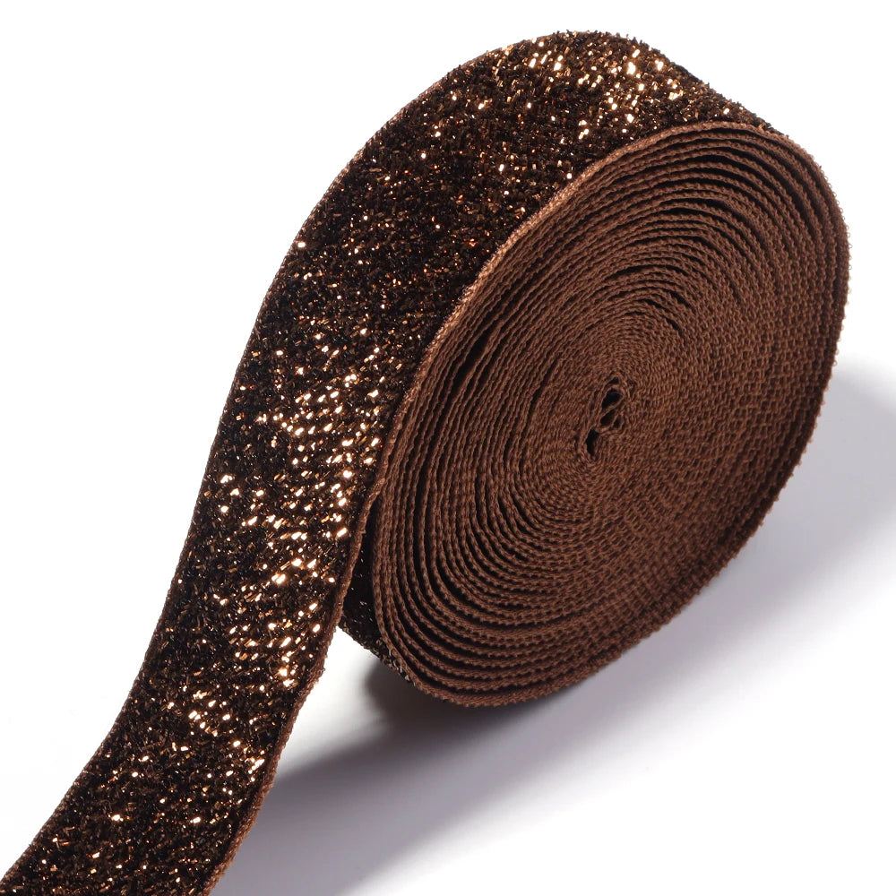 Deep Brown Glitter Velvet Ribbon 5–10 Yds | DIY Craft & Decor Craft Ribbon PLUSH 25mm x 5yards mm
