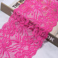 1.5 Yards 15cm Elastic Floral Lace Trim for DIY Sewing Lace Sewing Trim PLUSH hotpink 15cm