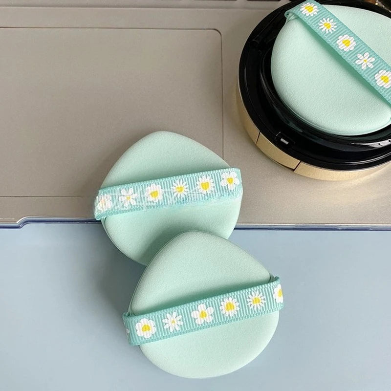 Green Ribbon Air Cushion Powder Puff Set – Latex-Free Cosmetic Powder Puff PLUSH