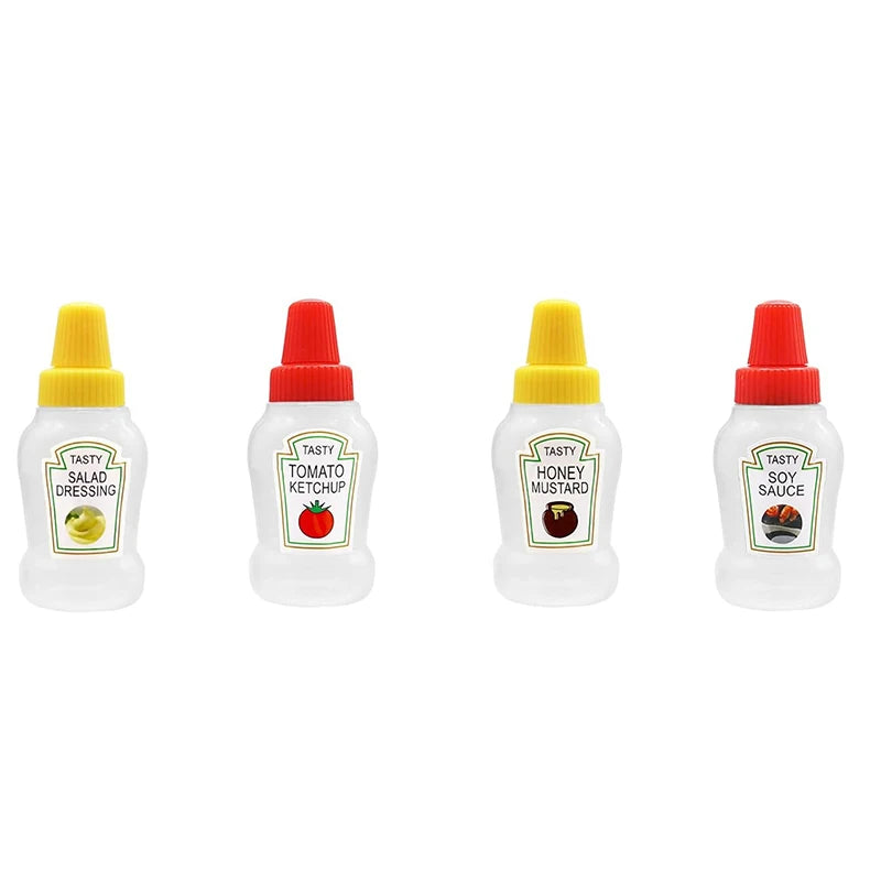 Mini Condiment Squeeze Bottles 4/8/12pcs – Sauce Dispensers Condiment Squeeze Bottles PLUSH 4PCS