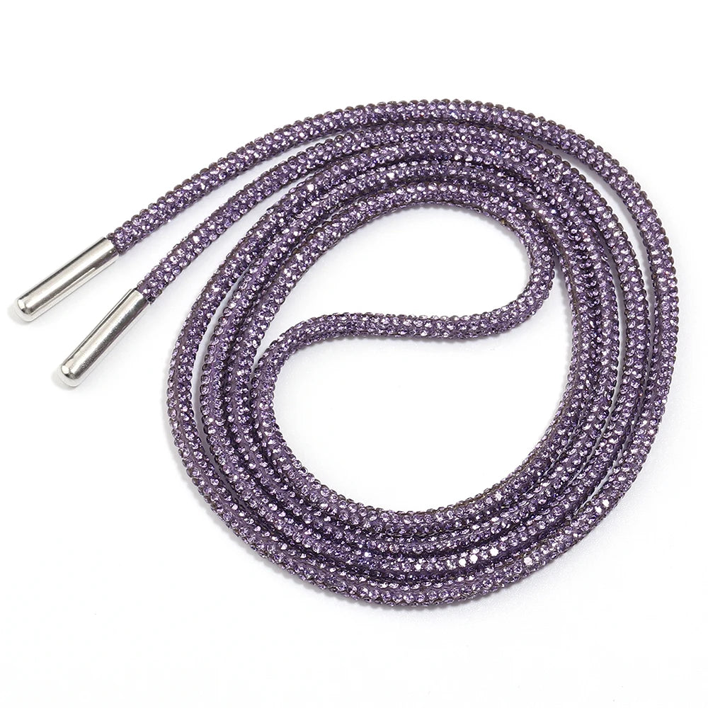 4mm Rhinestone Cord Rope with End Cap – Crystal Cup Chain DIY Rhinestone Jewelry Cord PLUSH Purple 4mm