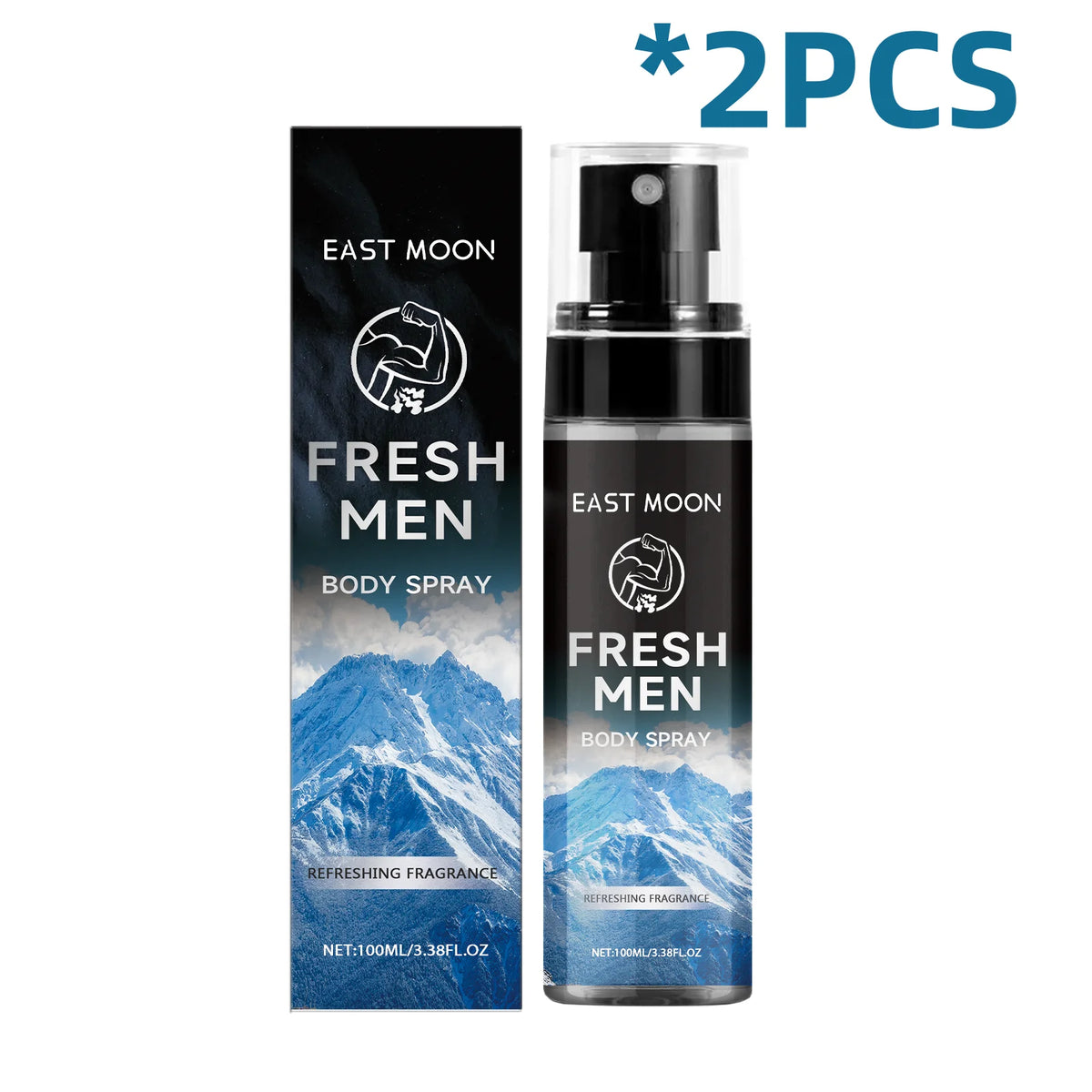 East Moon Sandalwood Men's Deodorant Fragrance Spray 100ml Men's Deodorant Spray PLUSH Deodorant X 2PCS