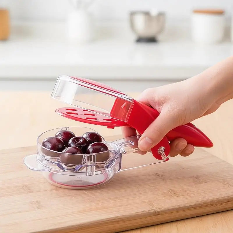 6-Slot Cherry Pitter Tool – Food-Grade Stainless Steel Corer Cherry Pitter Tool PLUSH