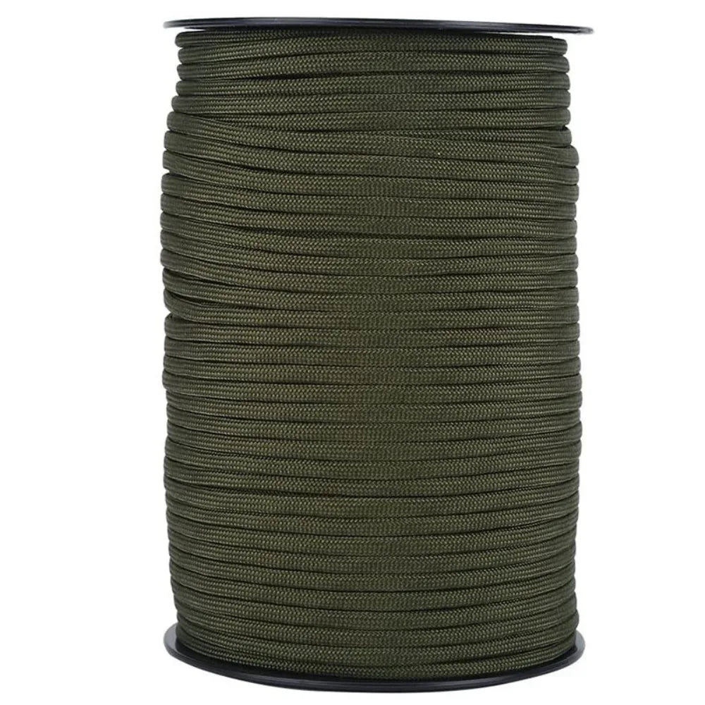 100M 550 Paracord 4mm 9-Core Survival Rope for Camping Survival Paracord Rope PLUSH Green