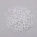 100pcs Nylon Flat Washers for Drum Lug Screws – Black & White Drum Hardware Parts PLUSH White