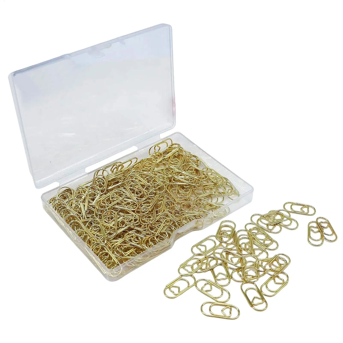 100pcs Gold Heart Paper Clips – Stainless Steel Organizer Clips Decorative Paper Clips PLUSH