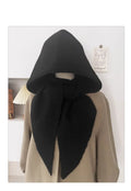 Korean Hood Scarf Knit Hat – Unisex Winter Headwear Winter Hood Scarf Hat PLUSH H-5 1PC