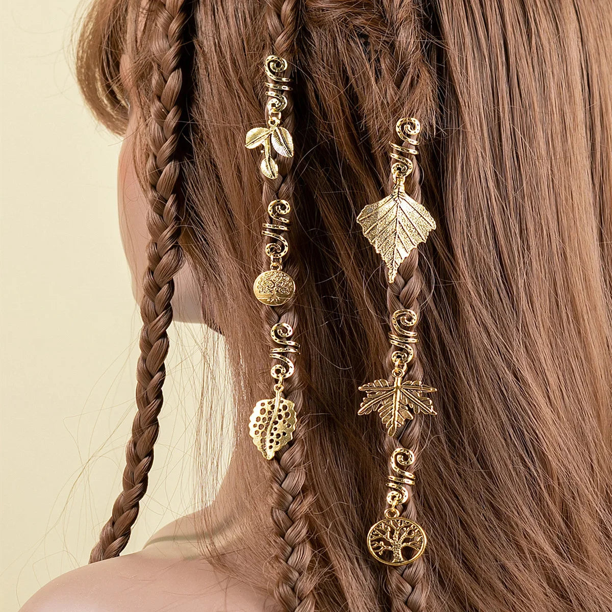 6pcs Gold Dreadlock Beads – Adjustable Hair Braid Cuff Clips Hair Braid Beads PLUSH No.1
