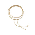 Geometric Square Bead Layered Collarbone Necklace | Gold Silver Layered Pendant Necklace PLUSH Gold