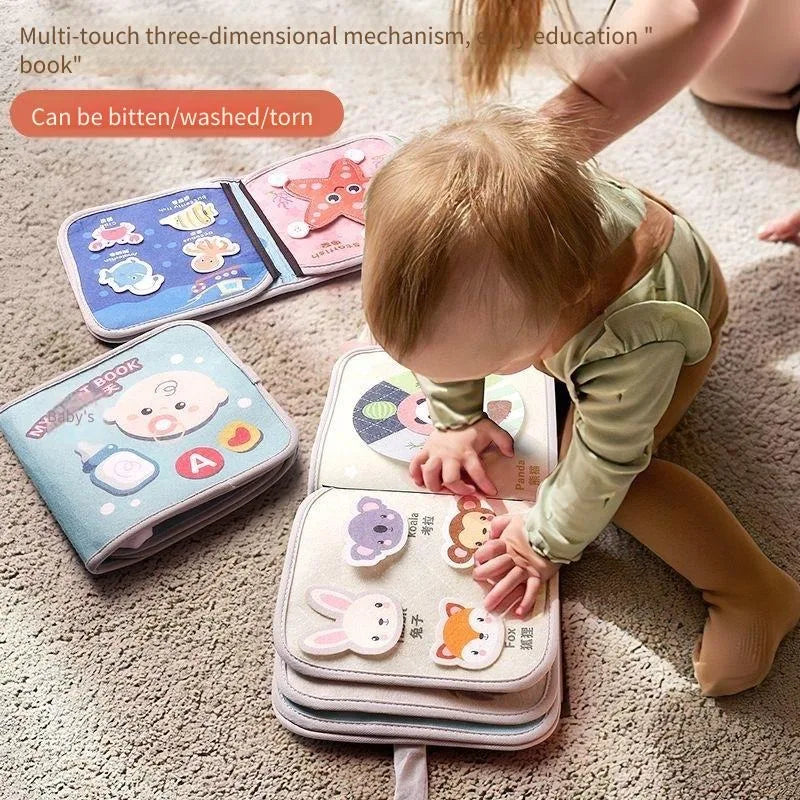 Baby Cloth Sensory Book – Montessori Cognitive Toy Ages 0–3 Baby Sensory Book PLUSH