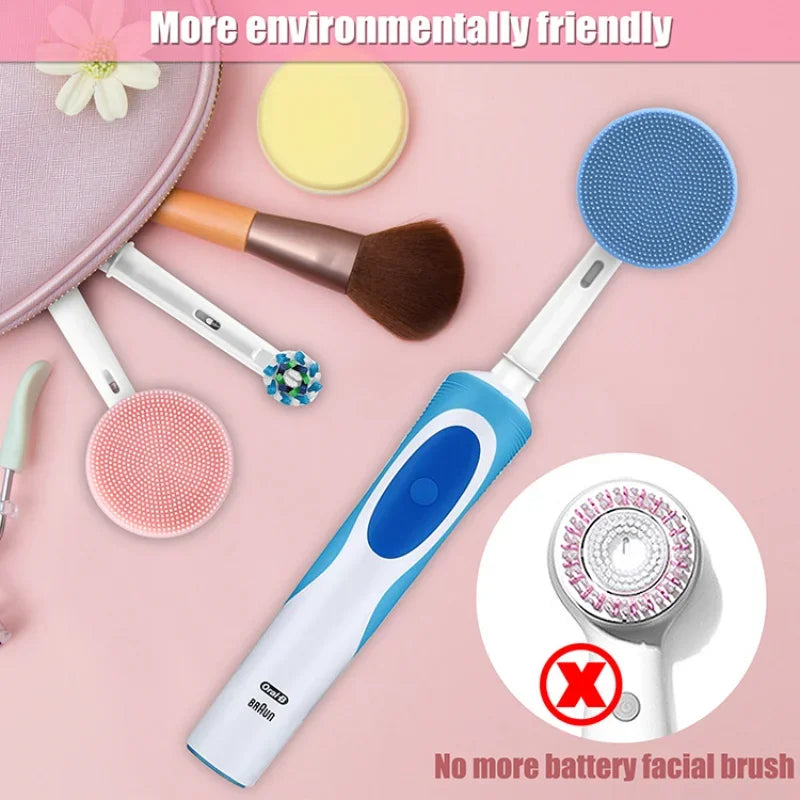 Silicone Facial Cleansing Brush Head for Oral-B Handles Facial Cleansing Brush PLUSH