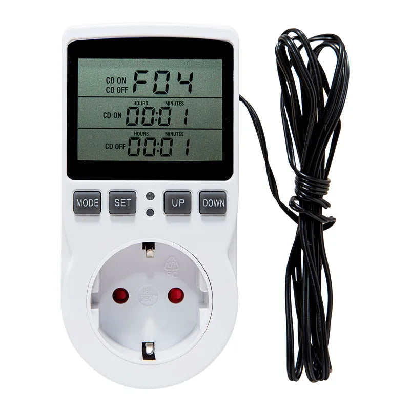 EU/FR Digital Thermostat Timer Socket – Heating & Cooling Thermostat Timer Socket PLUSH EU Plug with Box