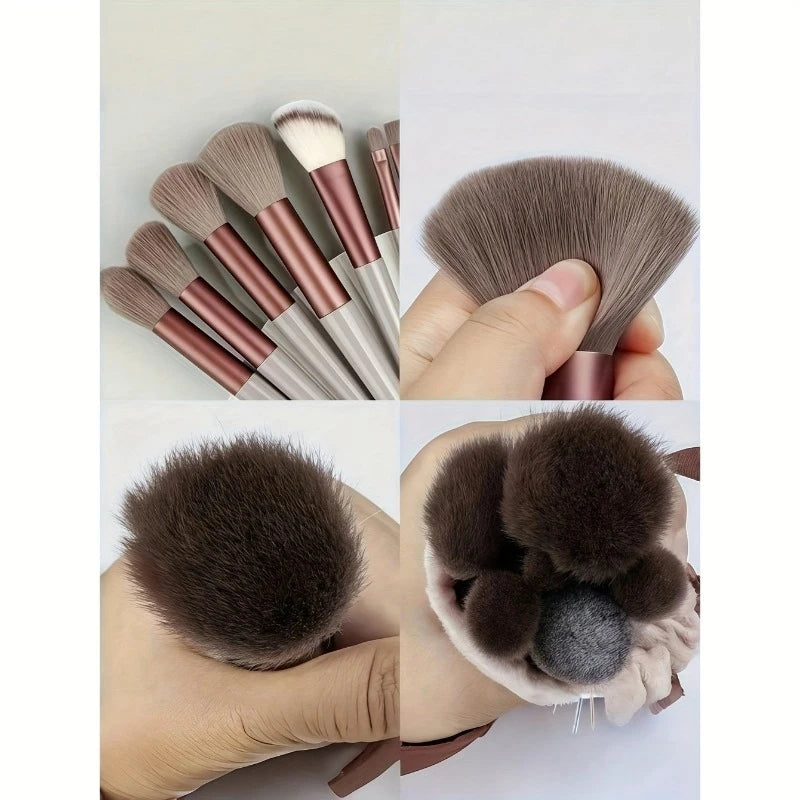 13-Piece Soft Cosmetic Brush Set – Eye Shadow, Foundation & More Cosmetic Brush Set PLUSH