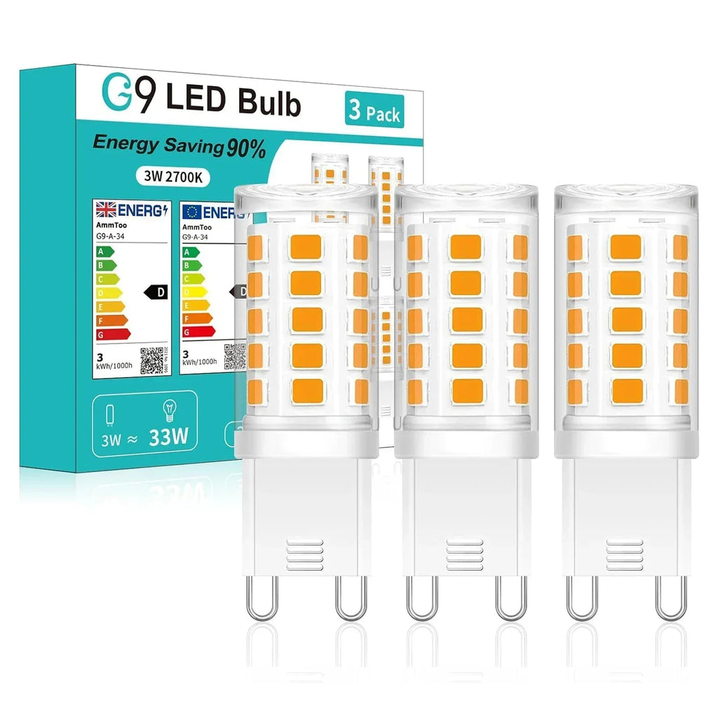 G9 LED Corn Bulbs 3W 220V | 2700K & 6500K | 3 or 8 Pack LED Light Bulbs PLUSH 3 pieces G9 bulbs cold white 220-240V