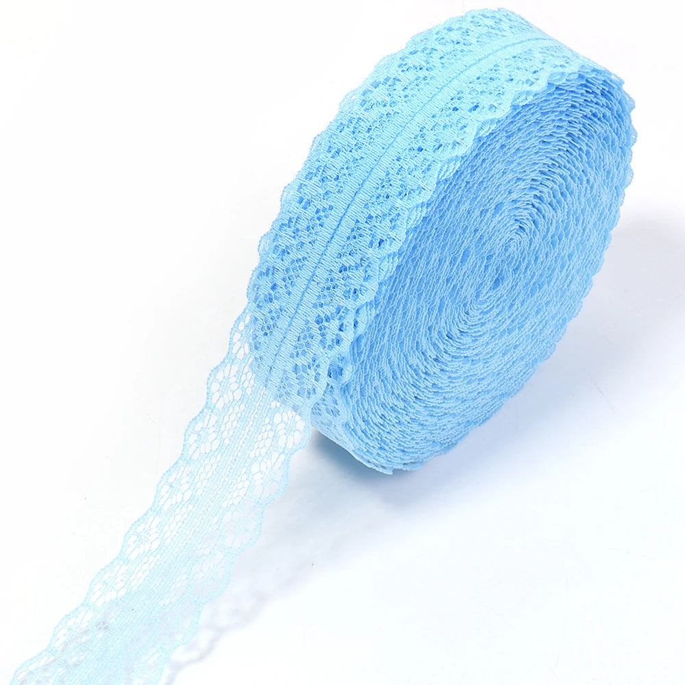 20 Yards 28mm Lace Ribbon – DIY Bows, Chokers & Sewing Trim Lace Craft Ribbon PLUSH light blue