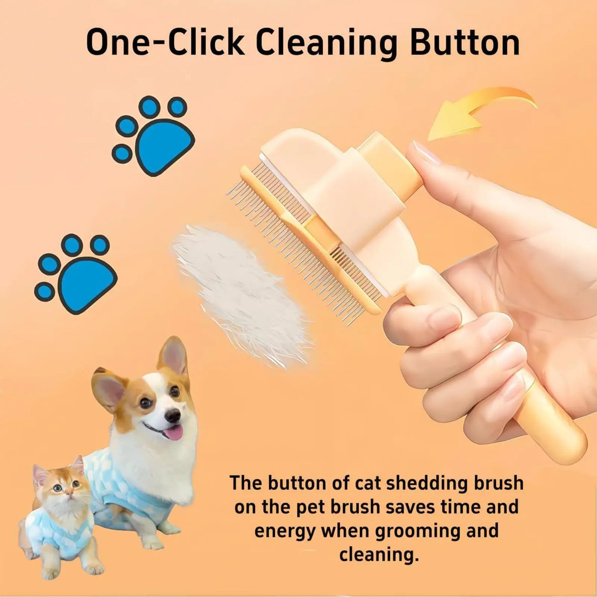 Self-Cleaning Pet Grooming Comb for Dogs & Cats | Hair Remover Pet Grooming Comb PLUSH