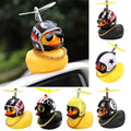 Cute Yellow Duck Car Decoration – Helmet Sunglasses Propeller Novelty Figurine PLUSH 1pc random color
