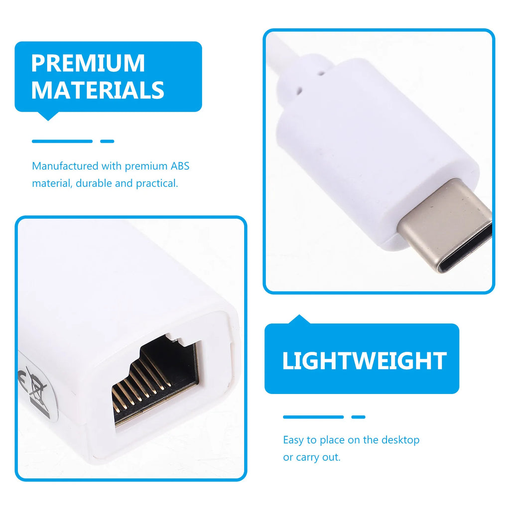 USB-C to Ethernet Adapter 10/100Mbps – Plug & Play Network USB-C Network Adapter PLUSH