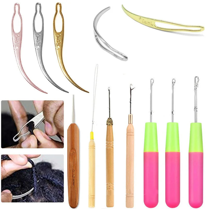 Wooden Crochet Dreadlocks Braid Needle – Hair Extension Tool Hair Crochet Needle PLUSH