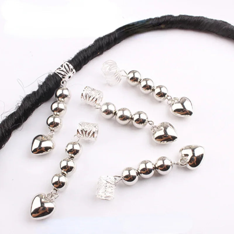 5pcs Hollow Flower Hair Cuffs – Dreadlock Braid Rings & Tubes Hair Braid Cuffs PLUSH 5pcs LQ622-1
