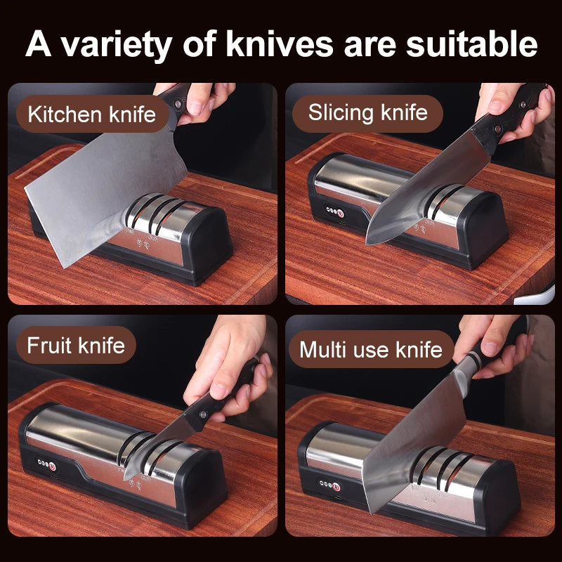 USB Rechargeable Portable Electric Knife Sharpener Kitchen Electric Knife Sharpener PLUSH