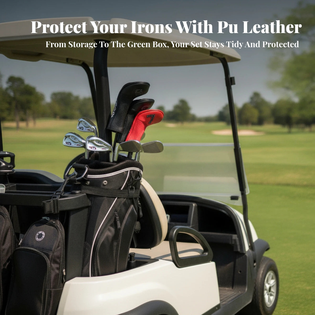 10-Piece Slip-On Golf Iron Head Covers | Numbered PU Leather Golf Iron Head Covers PLUSH