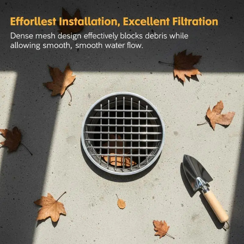 Stainless Steel Round Balcony Floor Drain – Anti-Clog Cover Floor Drain Cover PLUSH