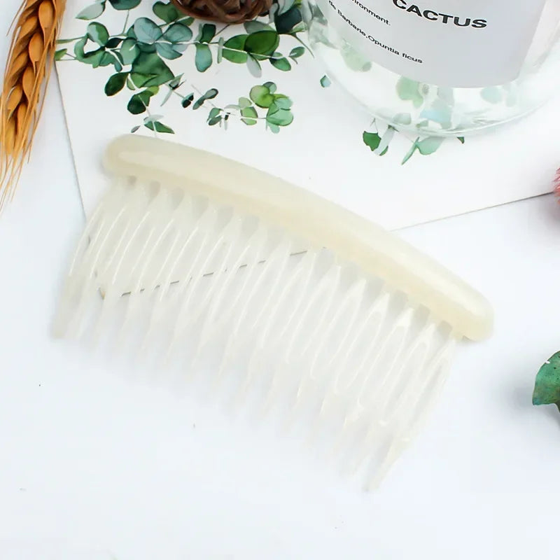 Frosted Acrylic Hair Comb Clips 15 Teeth – Candy Colors Hair Comb Clip PLUSH xy white