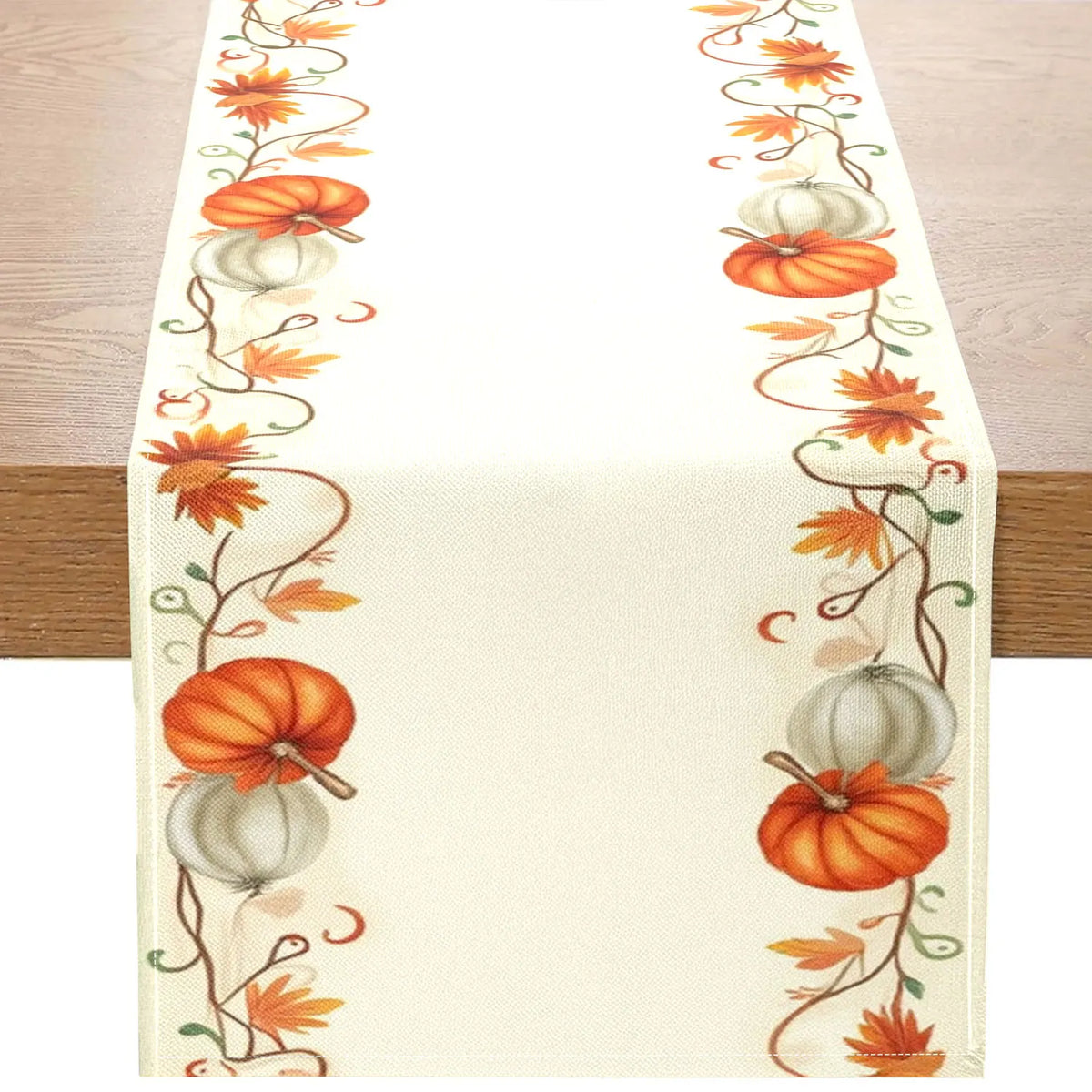 Autumn Pumpkin Table Runner – Fall & Thanksgiving Decor Table Runner PLUSH A 33X183Cm