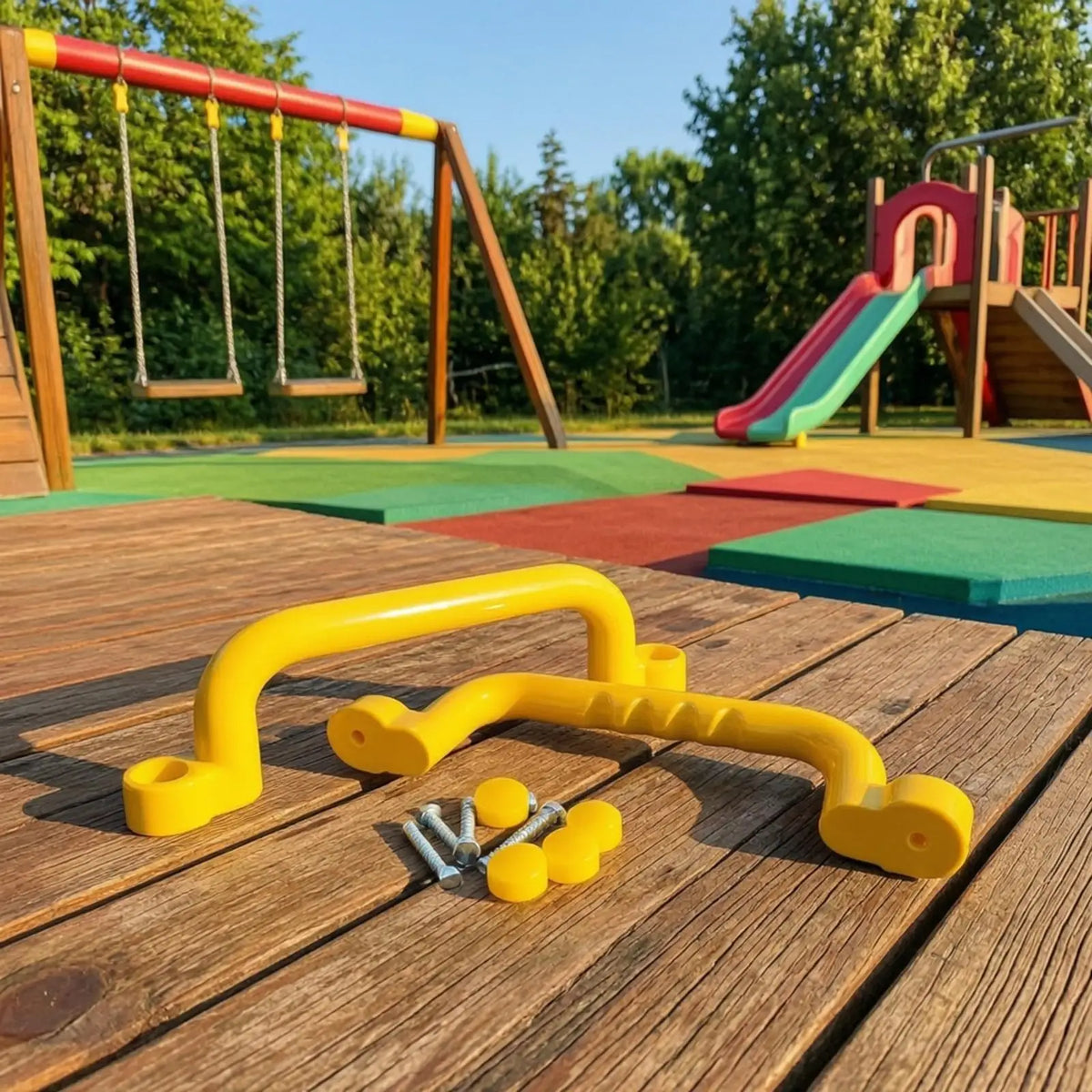 Plastic Child Safety Grip Handle for Playground Slides & Climbers Playground Safety Handle PLUSH LemonYellow
