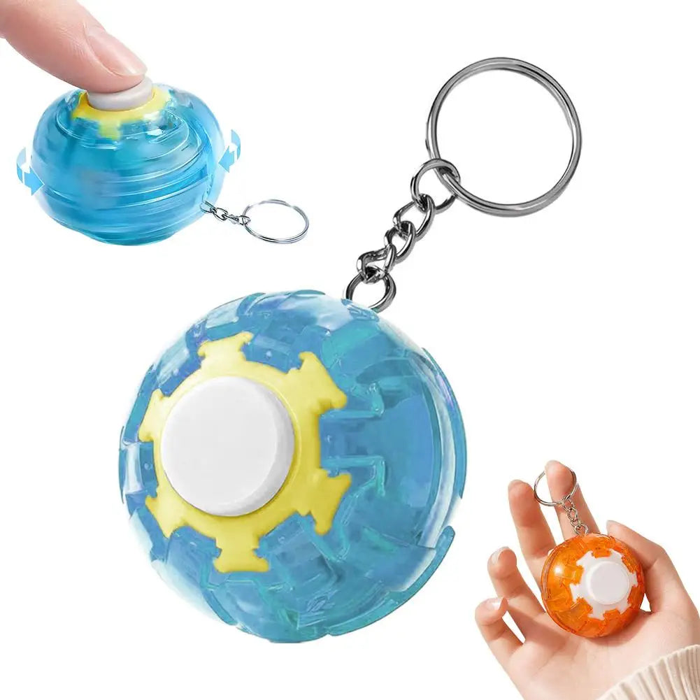 Rotatable Fidget Spinner Ball Keychain – Mini Sensory Toy Fidget Sensory Toy PLUSH Blue