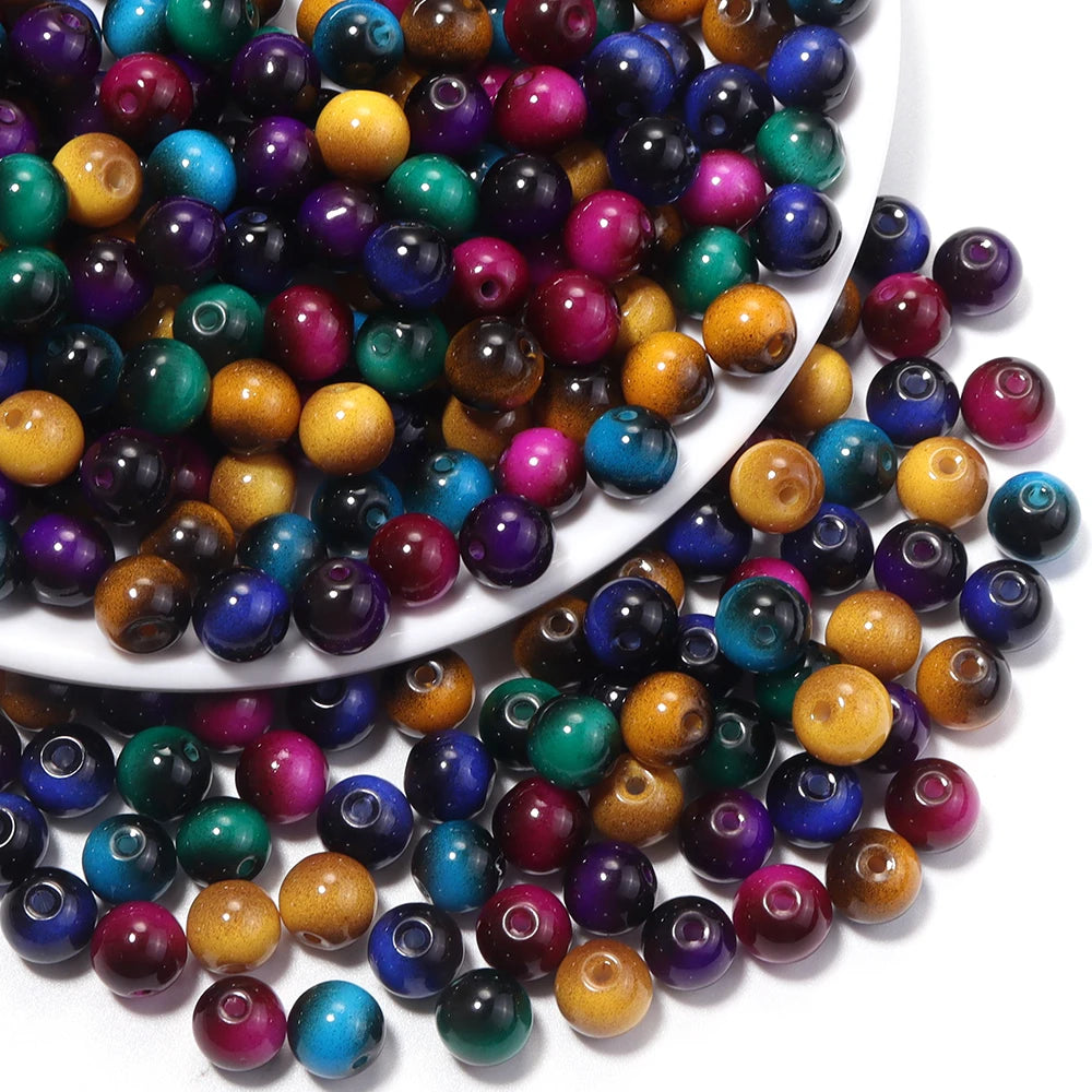 60pcs 8mm Tiger Eye Glass Round Spacer Beads – DIY Jewelry Glass Spacer Beads PLUSH