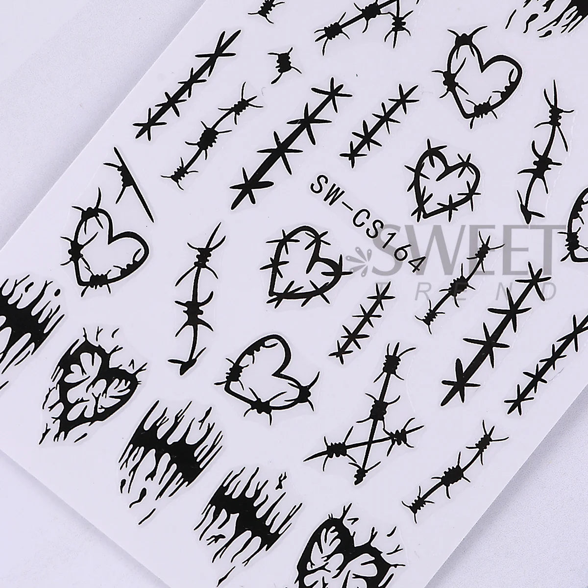 3D Halloween Nail Decals – Skull & Gothic Vine Stickers 2pcs Nail Art Decals PLUSH