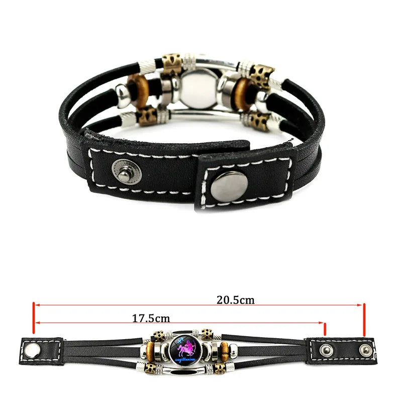 Luminous Constellation Leather Bracelet – Unisex Multilayer Charm Bracelet PLUSH