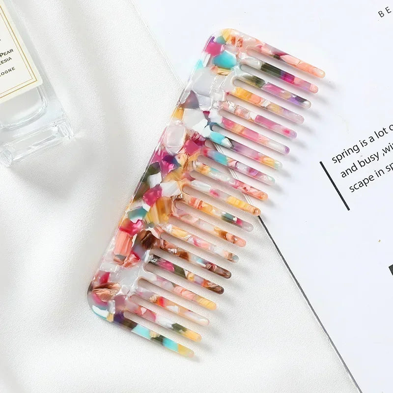 Wide Tooth Acetate Hair Comb – Anti-Static Styling Massage Hair Styling Comb PLUSH hs