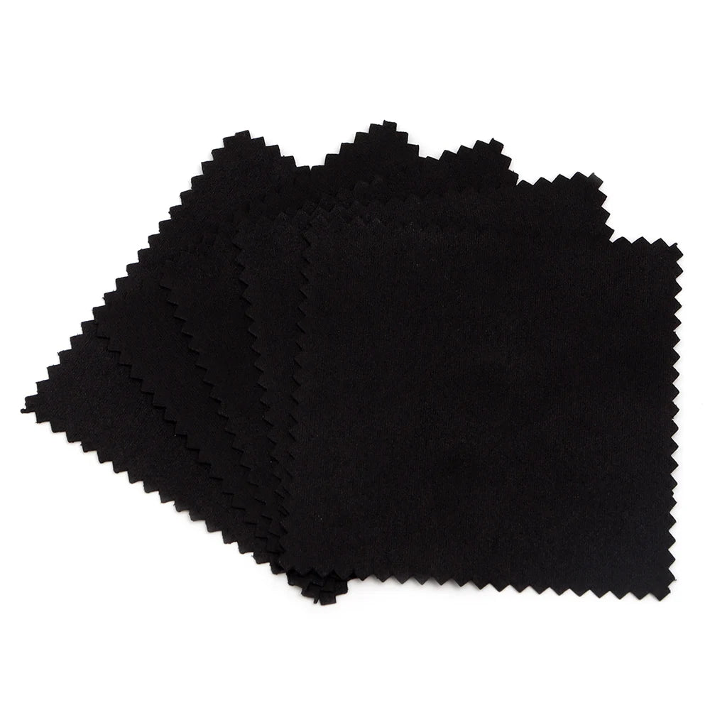 50pcs Silver Polishing Cloths – Jewelry & Glasses Cleaner Jewelry Polishing Cloth PLUSH Black-8x8cm
