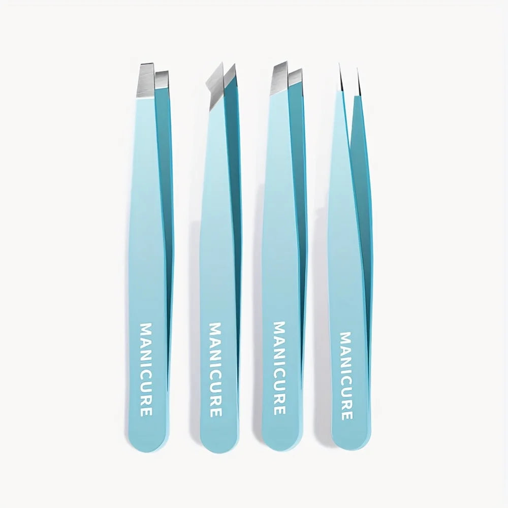 Ouriner 4-Piece Stainless Steel Eyebrow Tweezer Set Eyebrow Tweezer Set PLUSH