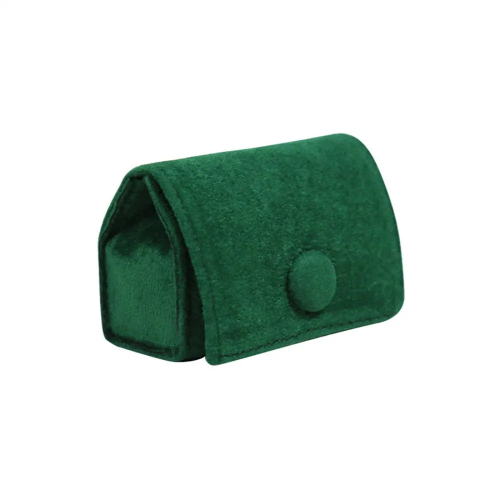 Velvet Ring Jewelry Box – Mini Portable Storage Case Jewelry Storage Box PLUSH Dark Green