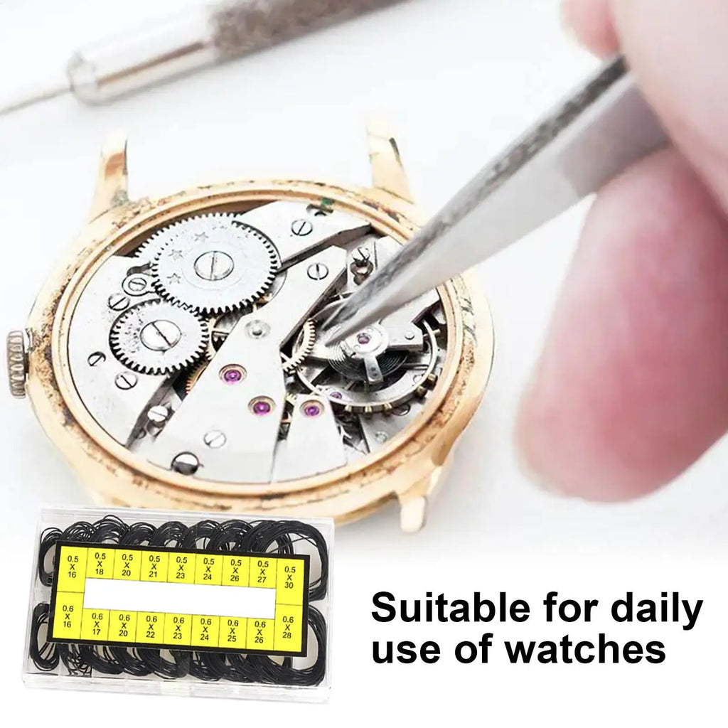 200pcs Rubber O-Ring Watch Gaskets – 18 Sizes 16–30mm Kit Watch Repair Kit PLUSH