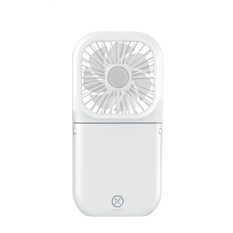 Foldable Handheld Neck Fan – USB Rechargeable 1200mAh Portable Neck Fan PLUSH WHITE