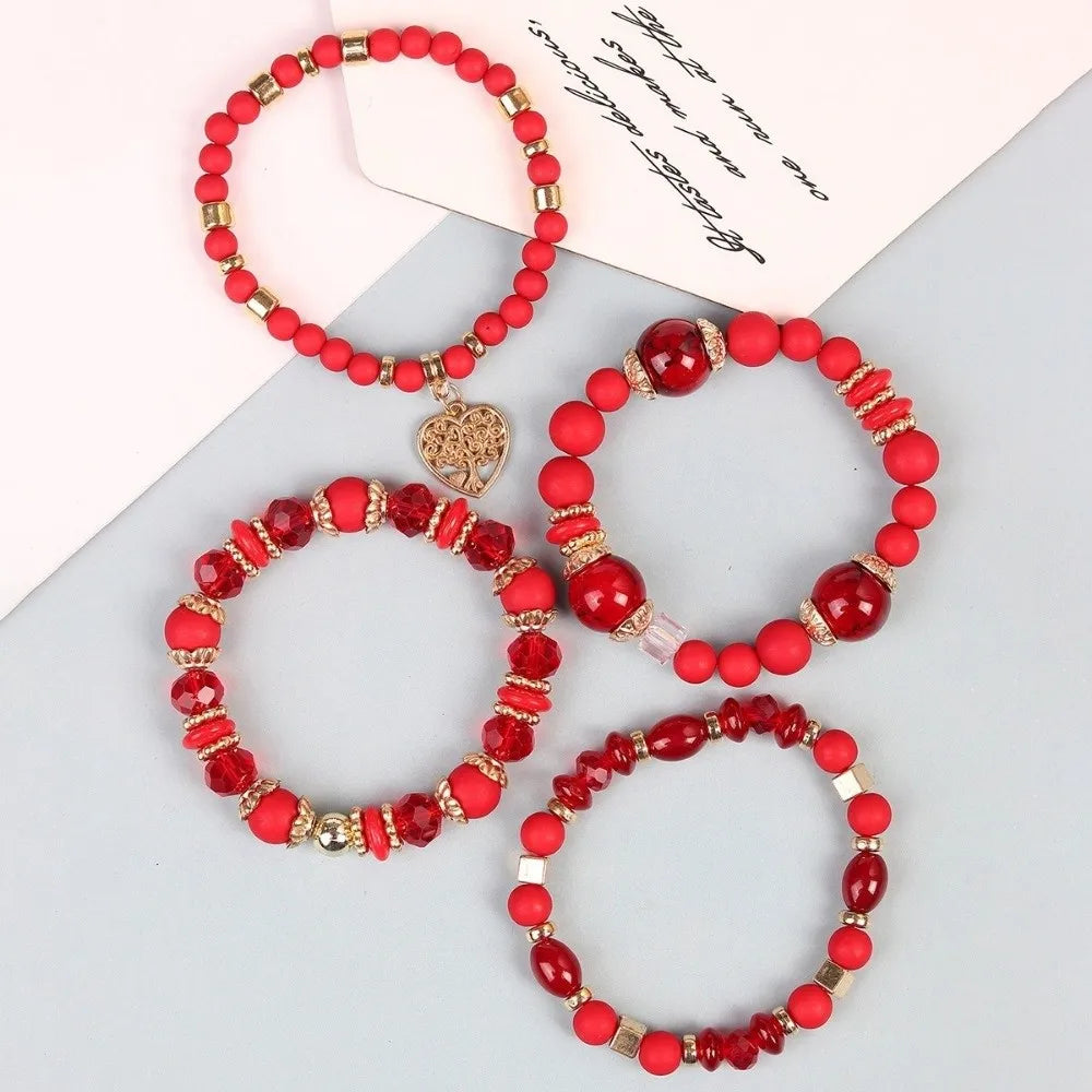 Bohemian Crystal Beads Charm Bracelet Set – Multi-Layer Women Charm Bracelet Set PLUSH