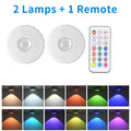 RGB USB Rechargeable Under Cabinet LED Spotlight – Dimmable LED Cabinet Spotlight PLUSH 2 Lamps 1 Remote