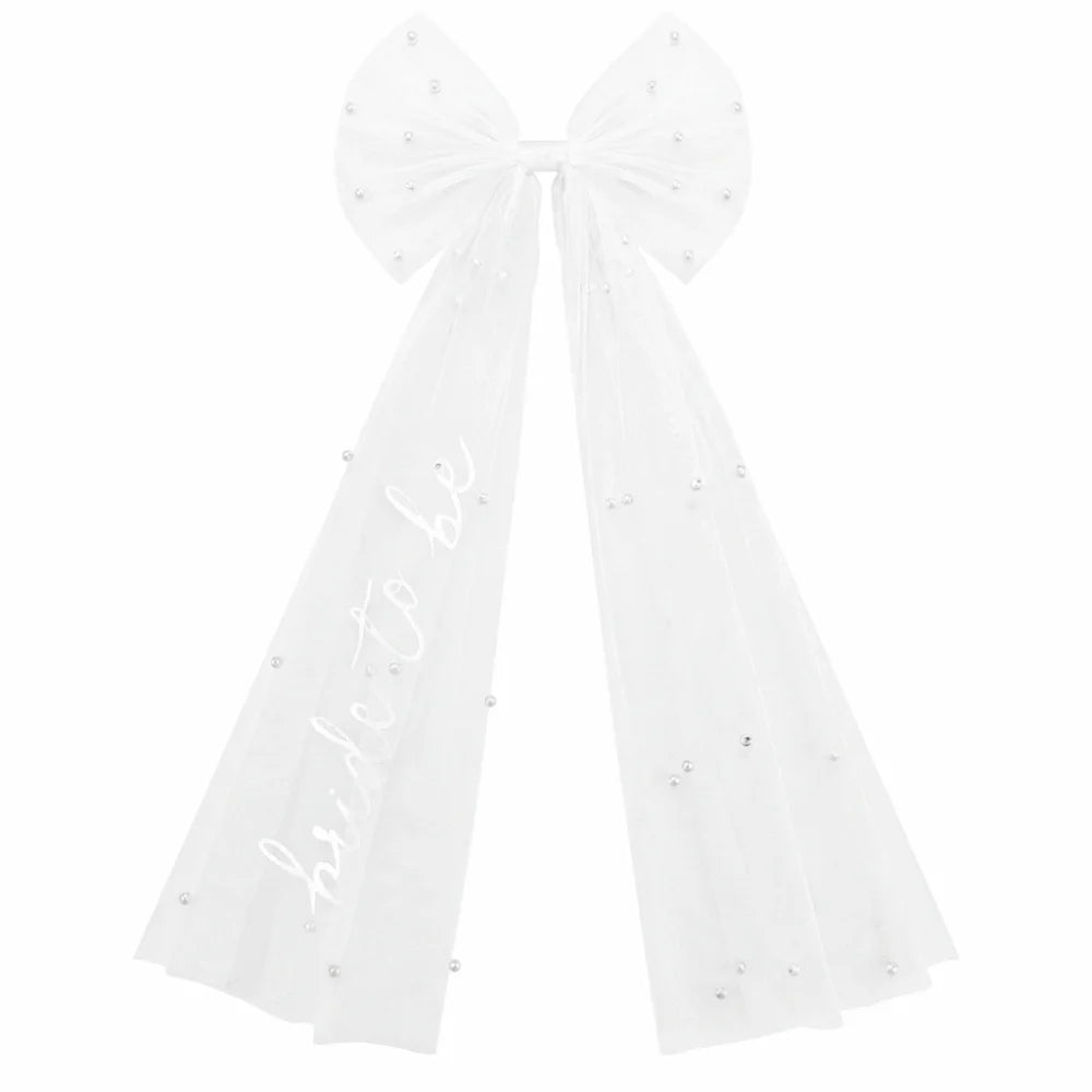 Tulle Bow Bridal Veil – Elegant Vintage Wedding Headdress Bridal Veil PLUSH Headscarf