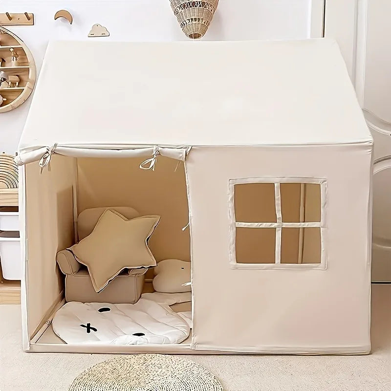 Kids Square Play Tent with Bottom Mat & Window – Indoor/Outdoor Kids Play Tent PLUSH